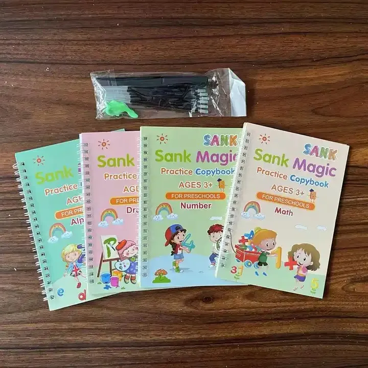 Sank Magic Practice Copybook (Reusable - Set of 4)